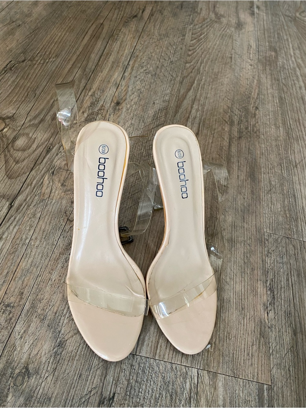 Clear boohoo heels